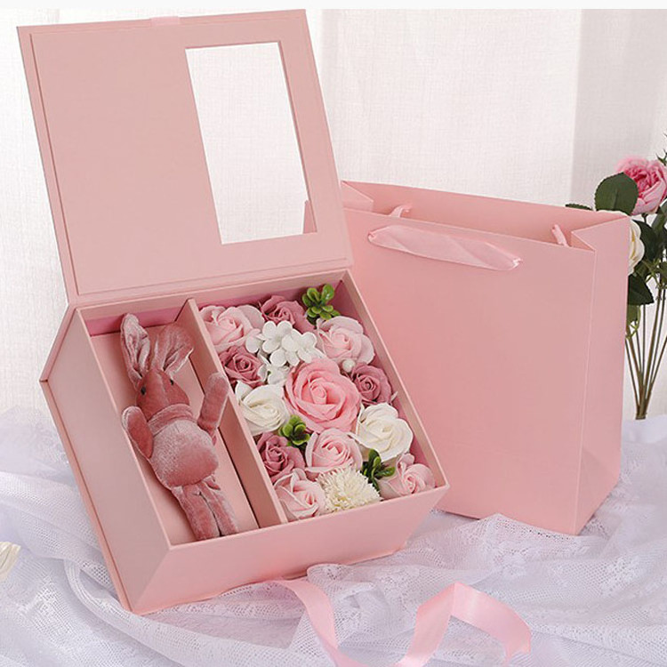 Wholesale Creative I Love You Packaging Floral Big Pvc Transparent Rose Flower Happy Mother Day Saint Valentine Gift Paper Box