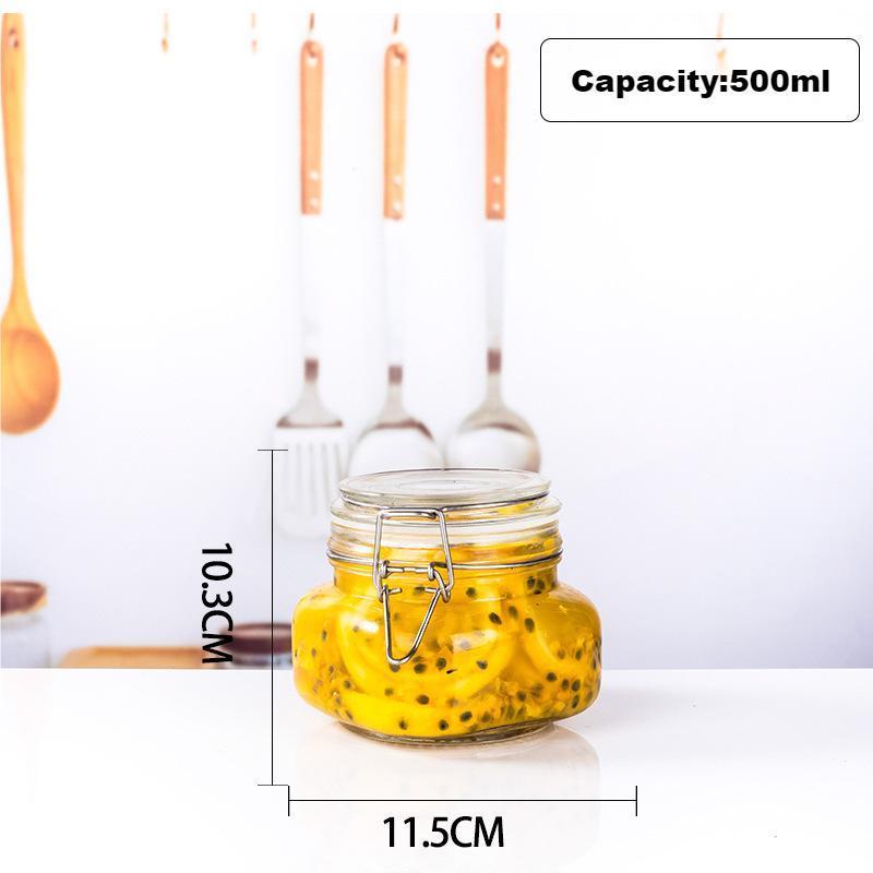 Wide Mouth Thick Leak Proof Gasket Storage Jars Organizer Canister Clip Jam Juice Pickles Glass Kitchen Food Borosilicate Glass