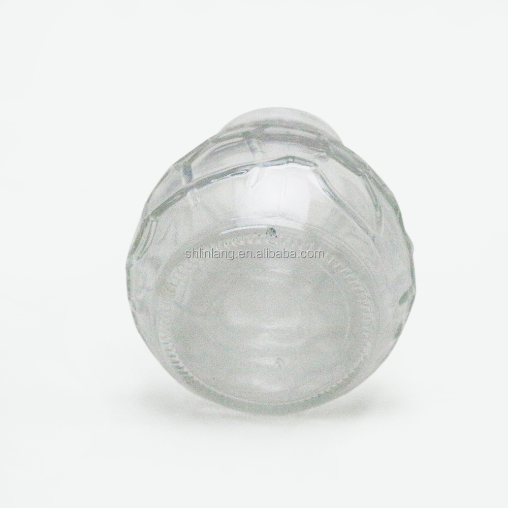 Linlang Wholesale Round Glass Candle Holder With Crack Embossed