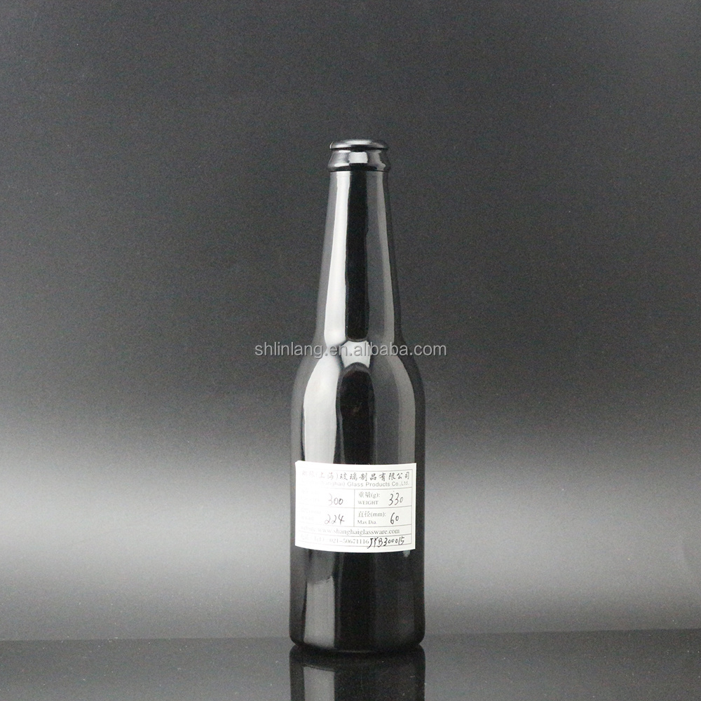 Shanghai Linlang wholesale original black colour glass beer bottle