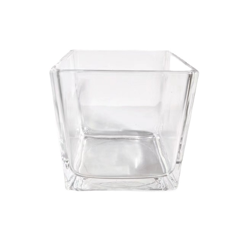 Linlang Shanghai Custom China Supplier Square Candle Votive Square Cube Glass Candle Jar