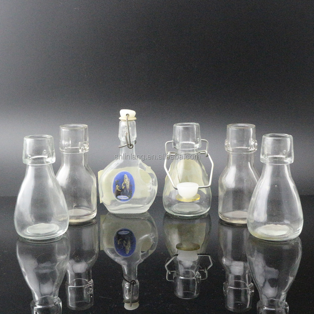 Shanghai Linlang wholesale clip lid Glass Bottle with swing top