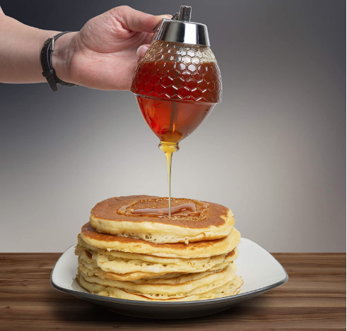 Syrup Dispenser Glass for Pancakes No Drip Honey Dispenser Glass Syrup Bottle 8 Oz