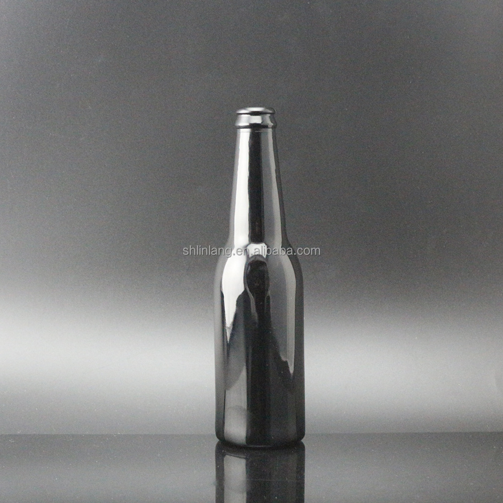 Shanghai Linlang wholesale original black colour glass beer bottle