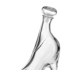 8 Inch Tall Crystal Glass Bottle Stiletto Decanter Liquid Perfume Storage Shoe Heel 350ml