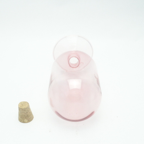 Custom size and color blown small fireplace match glass cloche pink