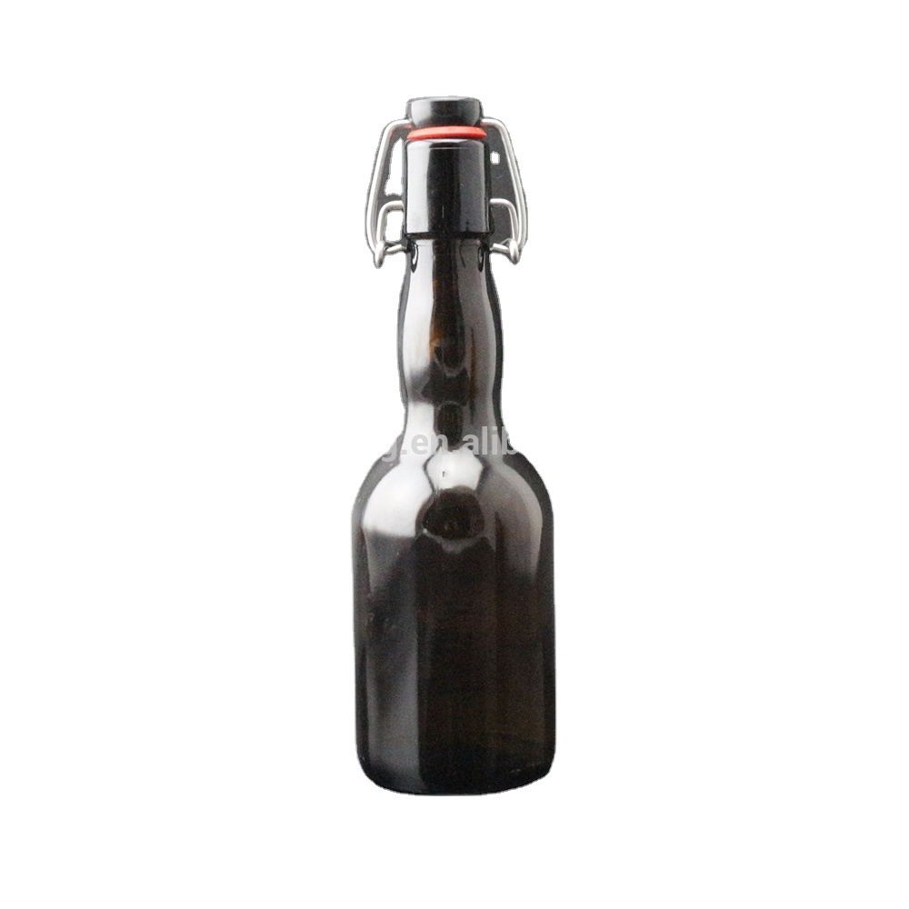 Shanghai Linlang wholesale ceramic swing top beer bottle amber glass swing top bottles