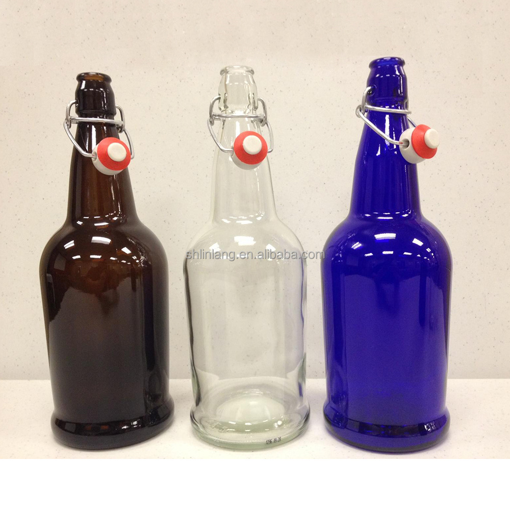 Shanghai Linlang wholesale cobalt blue swing top bottles