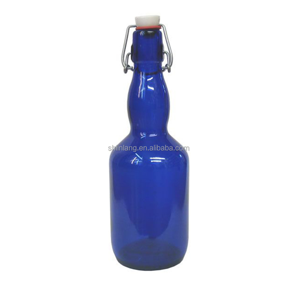 Shanghai Linlang wholesale cobalt blue swing top bottles