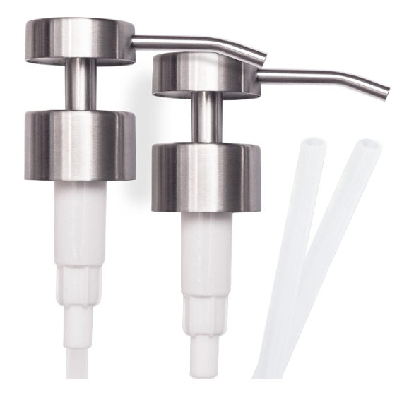 flat top stainless steel soap and lotion dispenser pumps