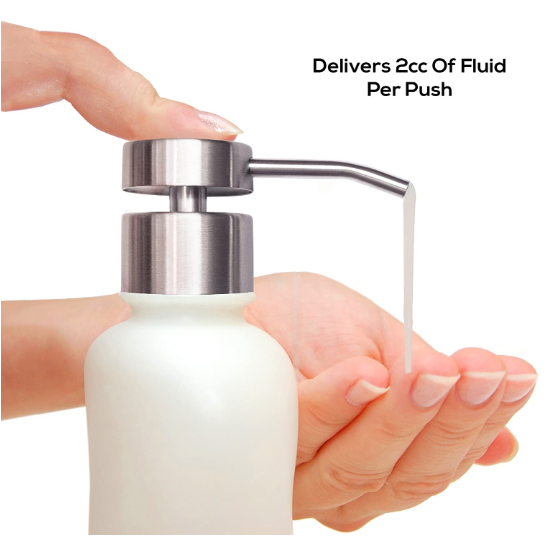 flat top stainless steel soap and lotion dispenser pumps