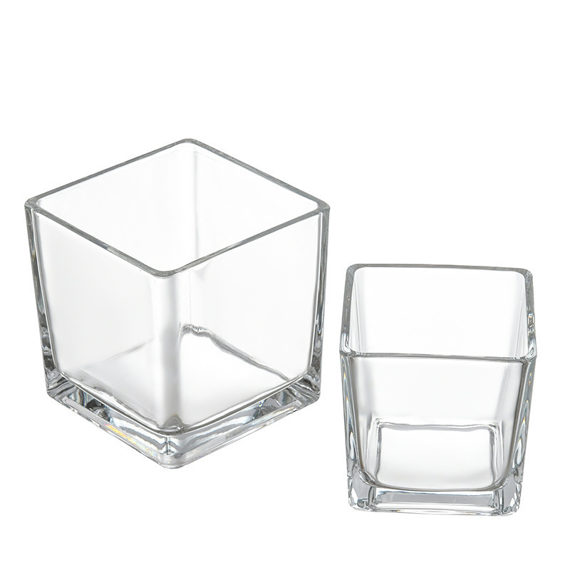 Linlang Shanghai Custom China Supplier Square Candle Votive Square Cube Glass Candle Jar