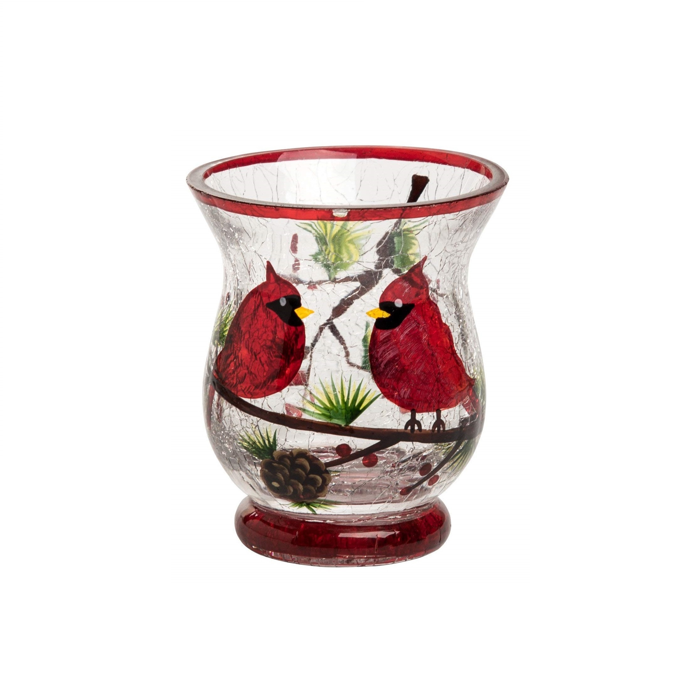 Shanghai Linlang Wholesale Custom Printed Candle Jars Crackle Glass Hurricane Candle Holder