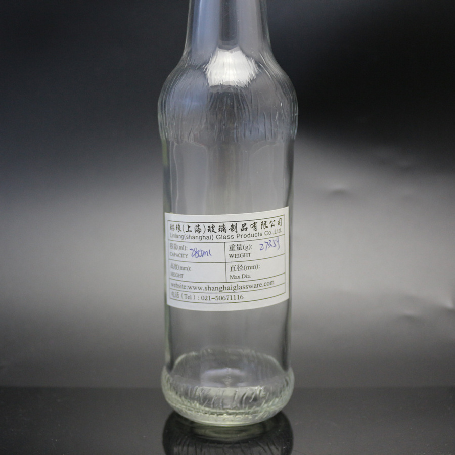 Linglang 275ml transparent soda glass bottle manufacture