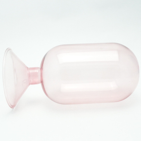 Custom size and color blown small fireplace match glass cloche pink