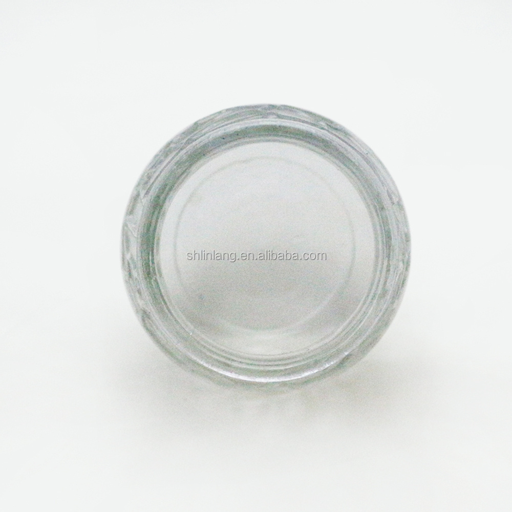 Linlang Wholesale Round Glass Candle Holder With Crack Embossed