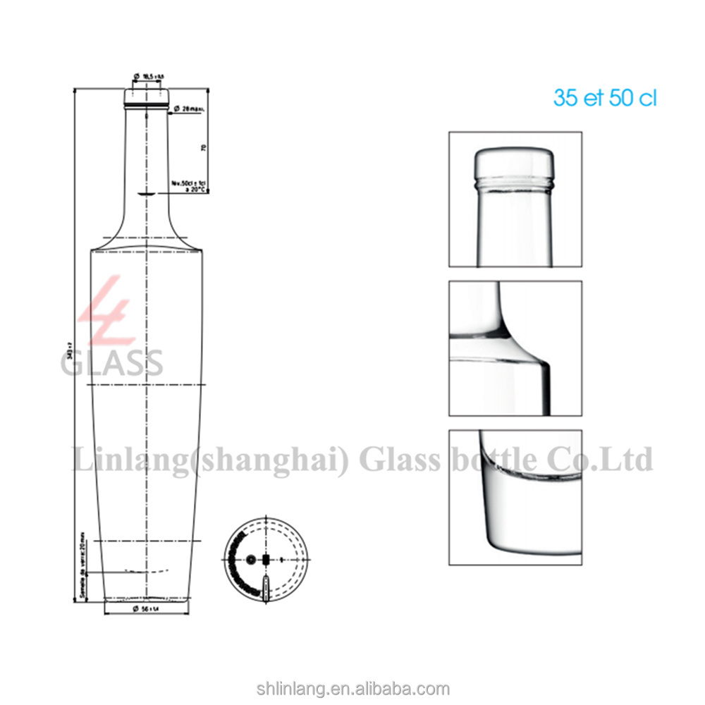 Shanghai linlang Extra white flint 50ml 350ml 500ml liquor exotic bottle prices