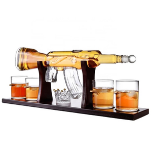 Shanghai Linlang Wholesale Gun Shaped Pistol Gun Shaped Glass Tequila Brandy Liquor Spirits bottle