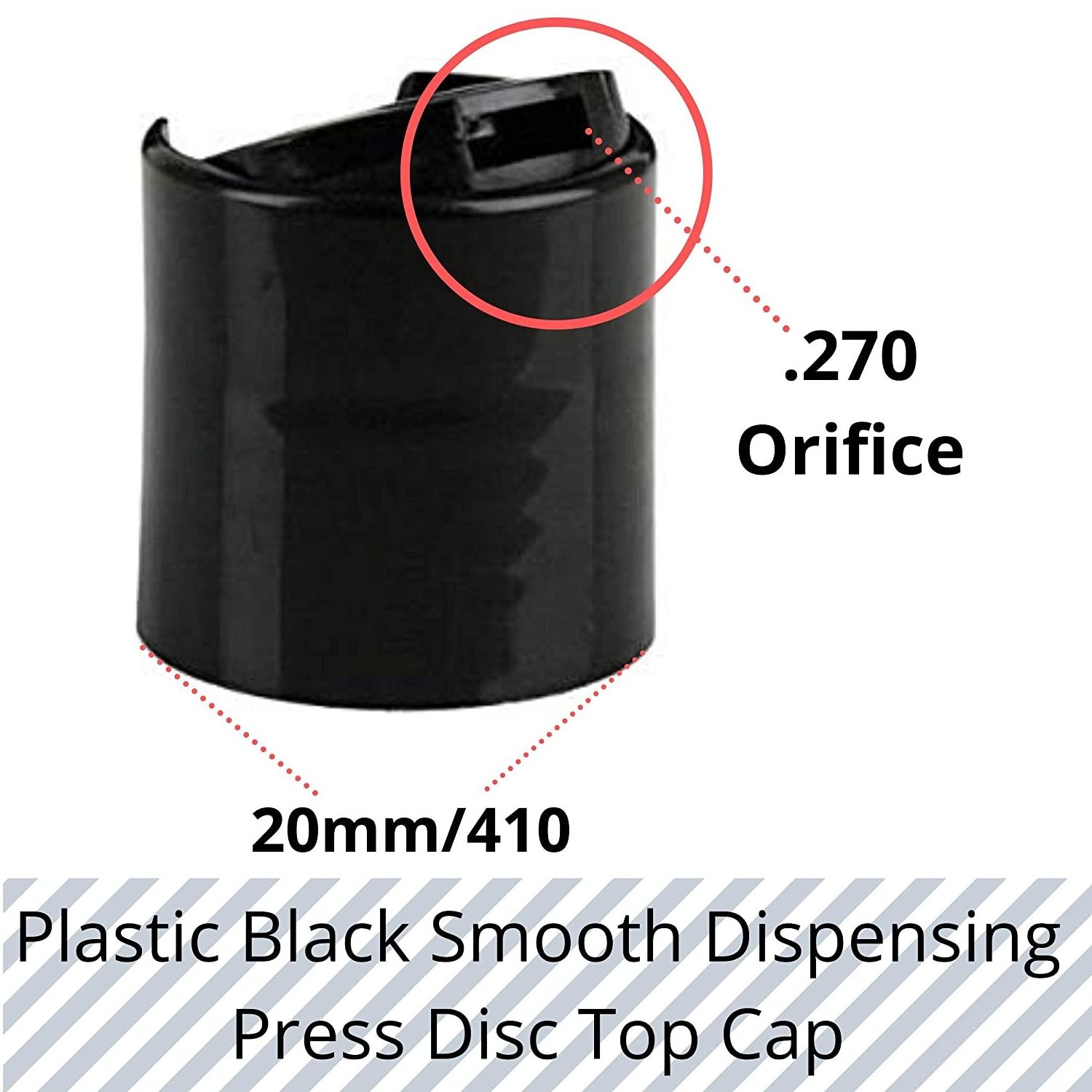 Black Press Caps Dispensing Smooth Disc Top Closures Replacement Caps 20mm Thread Type 410