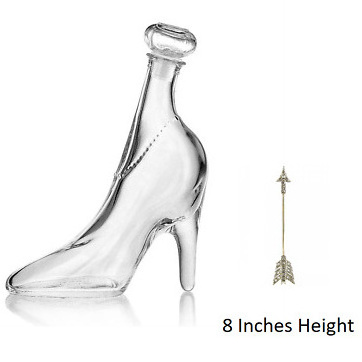 8 Inch Tall Crystal Glass Bottle Stiletto Decanter Liquid Perfume Storage Shoe Heel 350ml