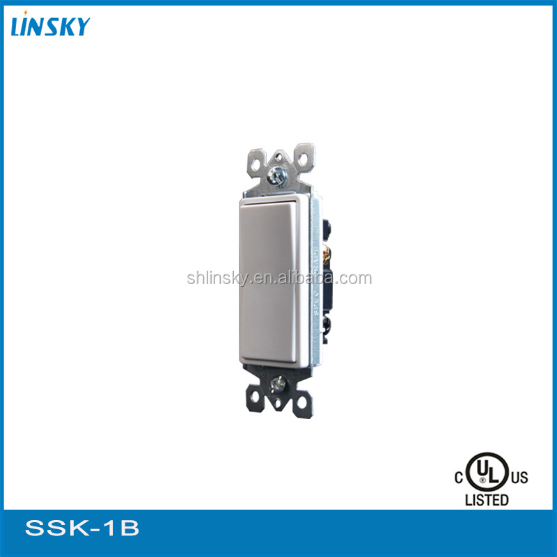 Shanghai Linsky 15A 125V-277V Paddle Rocker Light Switch White