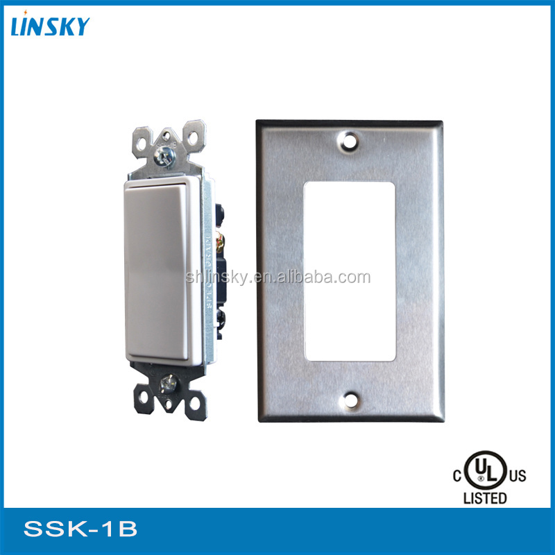 Shanghai Linsky 15A 125V-277V Paddle Rocker Light Switch White