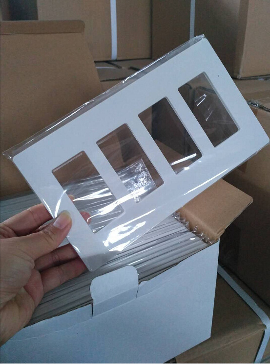 Shanghai Linsky Plastic Electrical White four hole rocker/decora switch covers plastic wall plate