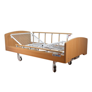 Functional home nursing bed with foldable side rail