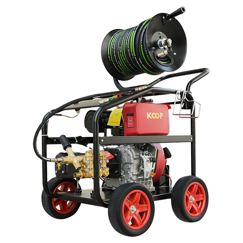 High Pressure Cleaner 40lpm-70lpm 10gpm-19gpm Diesel Hydro Jetter Drain Cleaning Pressure Washer Sewer Jetter Machines