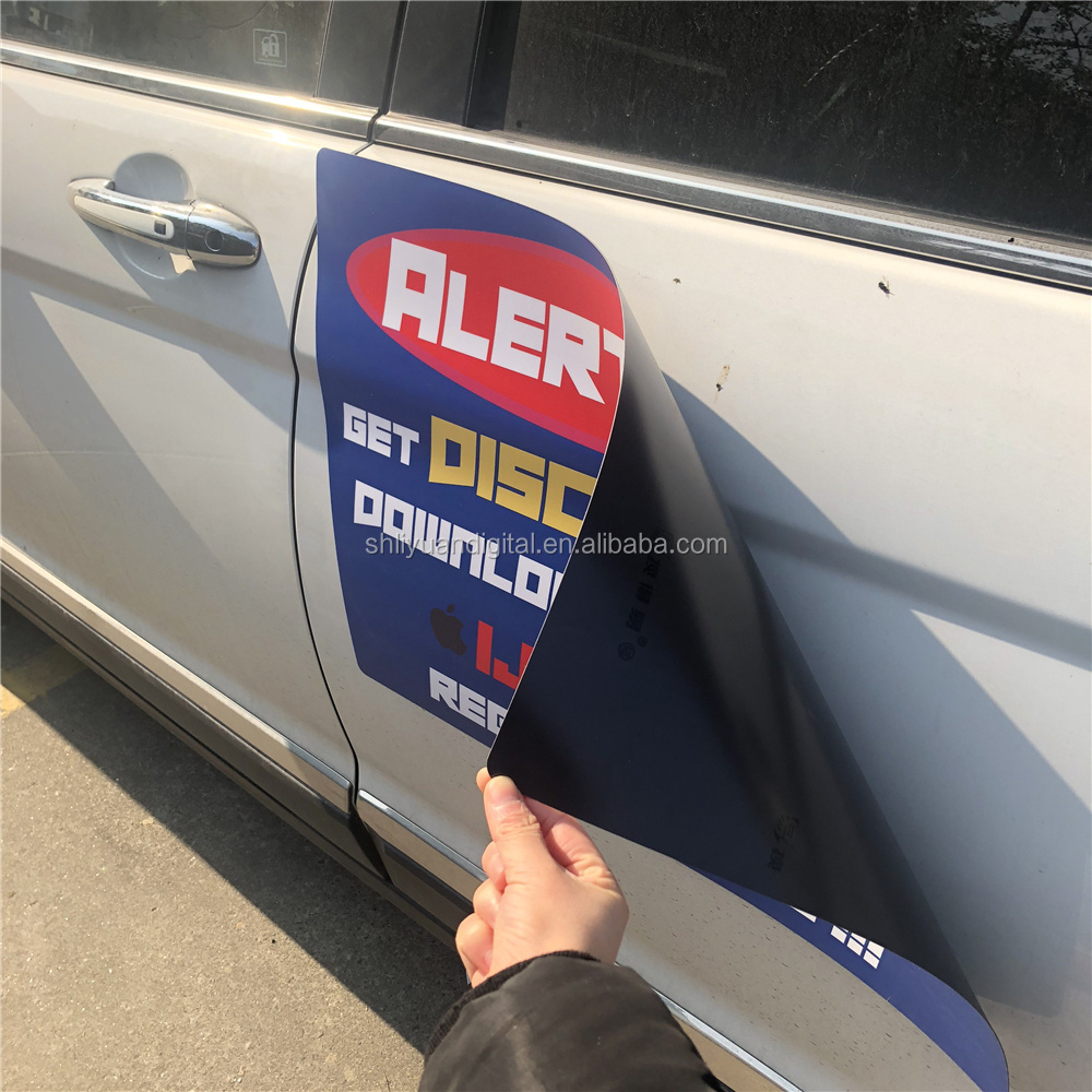 Custom design printing flexible soft warning  car door magnet sticker