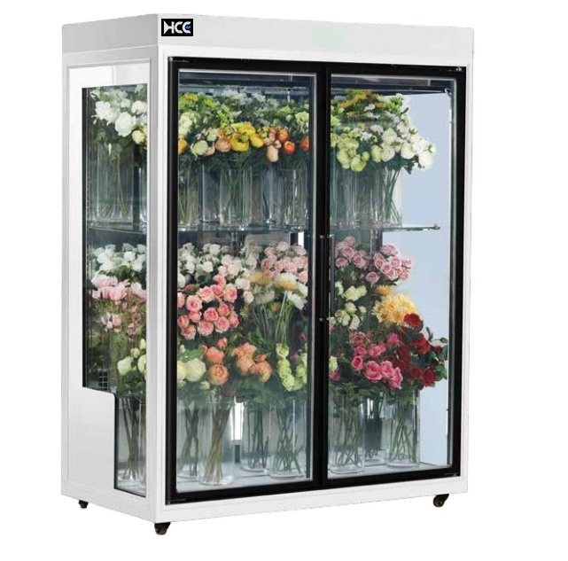 High quality stainless steel and food grade PE material florist refrigerated display cabinet