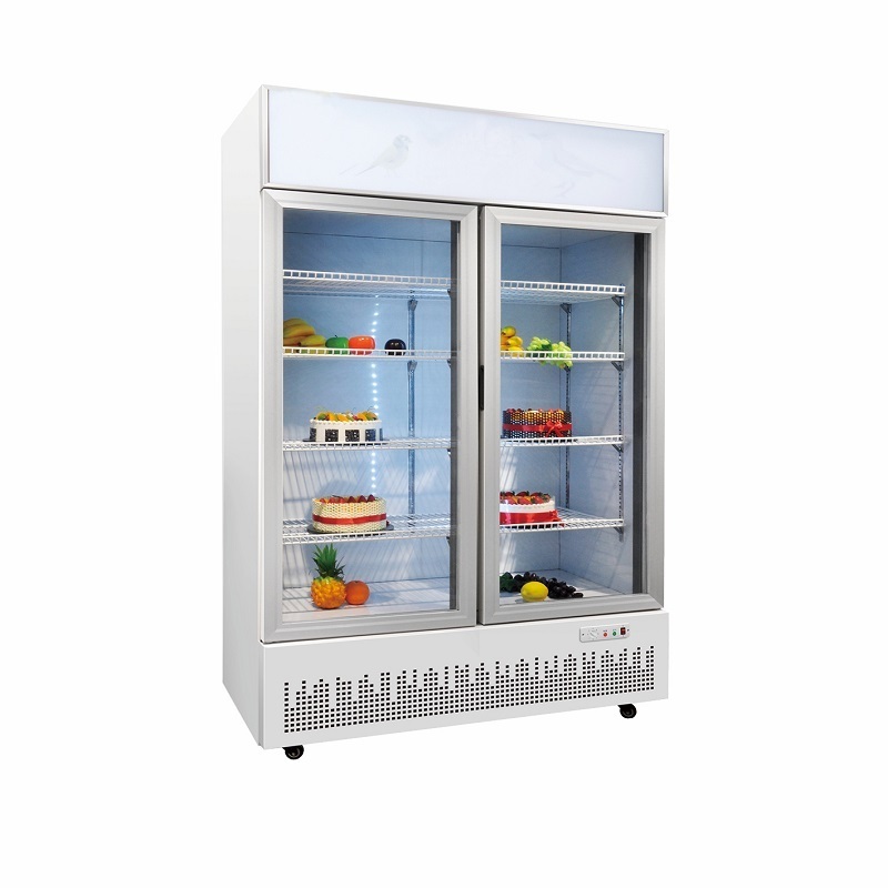 Commercial supermarket refrigerator transparent glass door fridge cola bottle cooler upright fridge drinks cooler