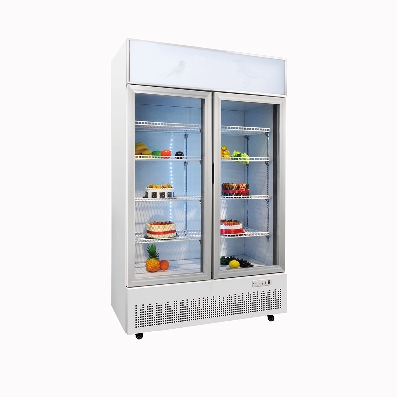 Commercial supermarket refrigerator transparent glass door fridge cola bottle cooler upright fridge drinks cooler