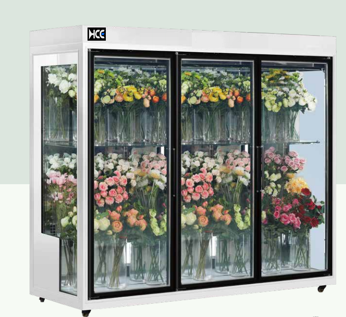 High quality stainless steel and food grade PE material florist refrigerated display cabinet