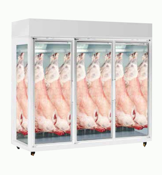 3 door meat hanging freezer standing cabinet display refrigerator