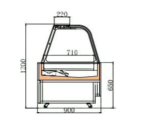 Supermarket Portable frozen food display table 304 stainless steel ice freezer for seafood