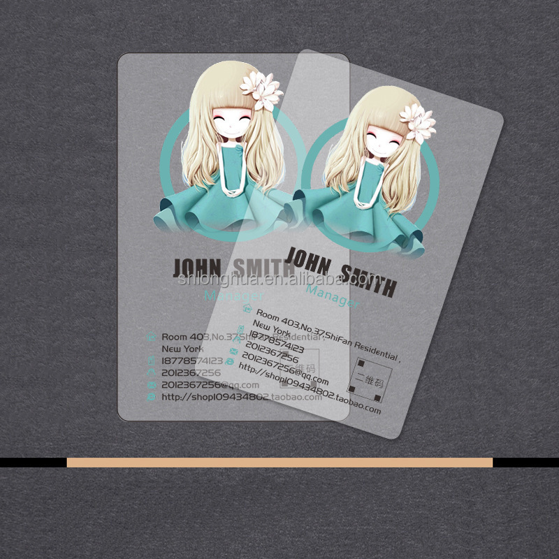 High Quality Custom Printing CR80 Clear PVC Plastic ID Business Transparent Card