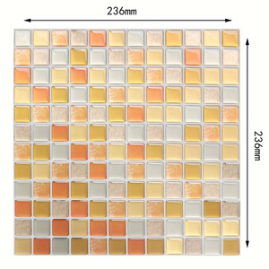 PU glue wall tile 3d self adhesive  pvc wall tile stickers for  bathroom