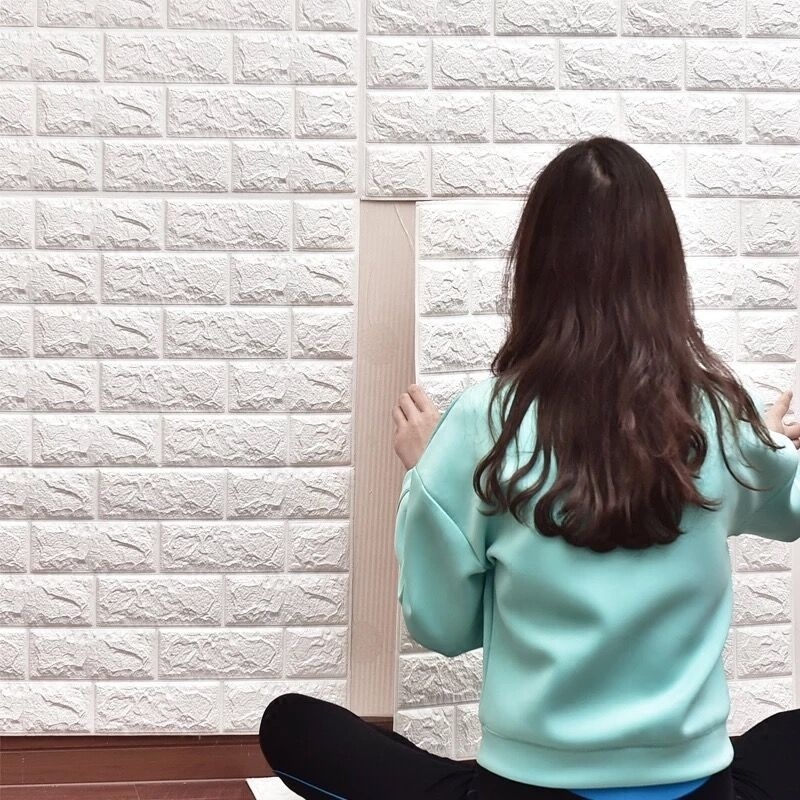 3D brick foam block wall sheet brick panel sticker self-adhesive soft waterproof wallpaper