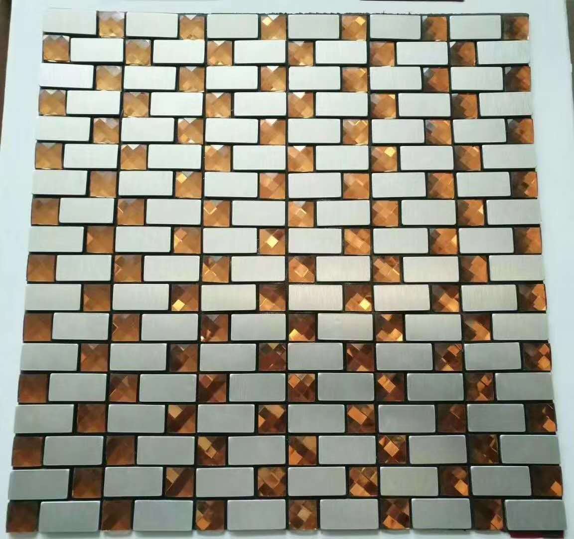 Mix Glass Mosaic Tile self adhesive metal glass mosaic For Kitchen, Swimming Pool, Bathroom, Living Room