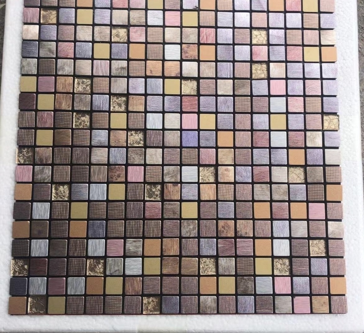 steel glossy color strip glass backsplash mosaic