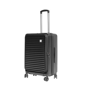 Wholesale great quality large capacity trolley case front opening suitcase travel boarding case trolley luggage