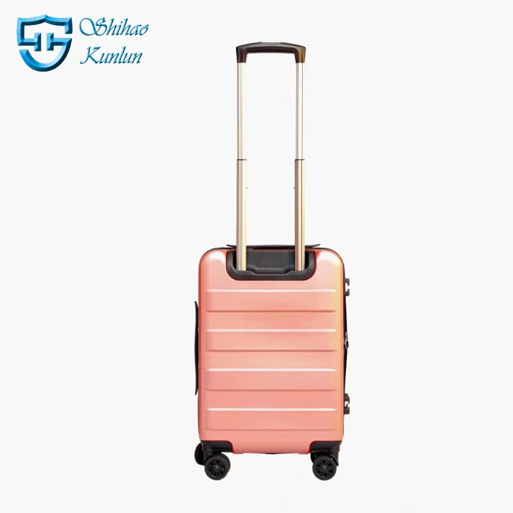 Wholesale great quality large capacity trolley case front opening suitcase travel boarding case trolley luggage