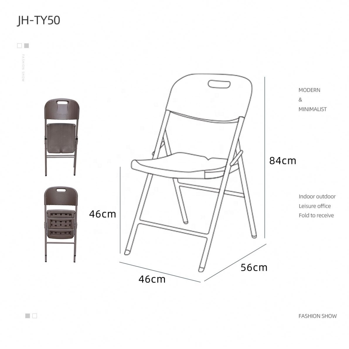 China wholesale Outdoor color white Bamboo weaving plastic wedding folding chair for party