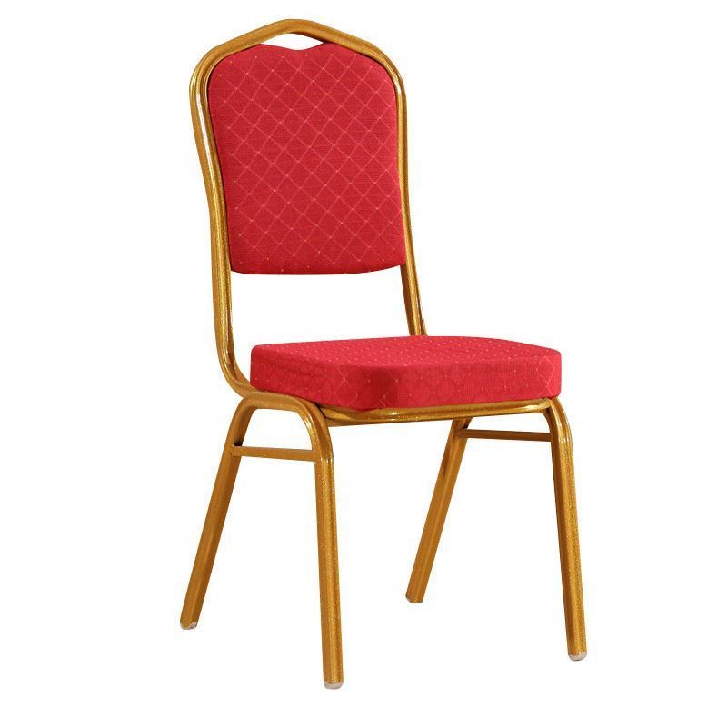 Free sample cheap stackable hotel wedding used aluminum gold banquet chairs for sale