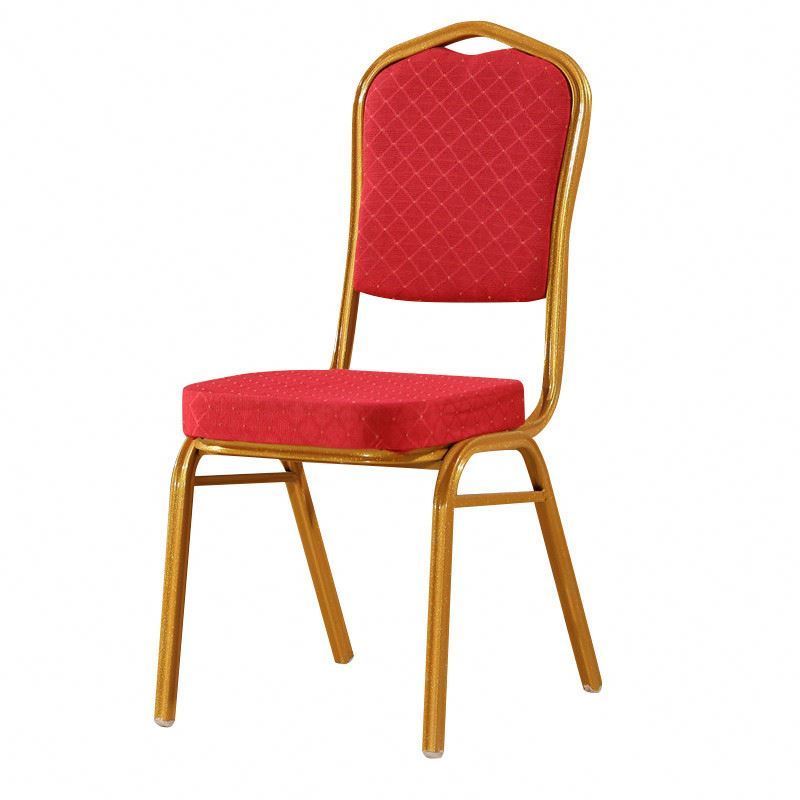 Free sample cheap stackable hotel wedding used aluminum gold banquet chairs for sale