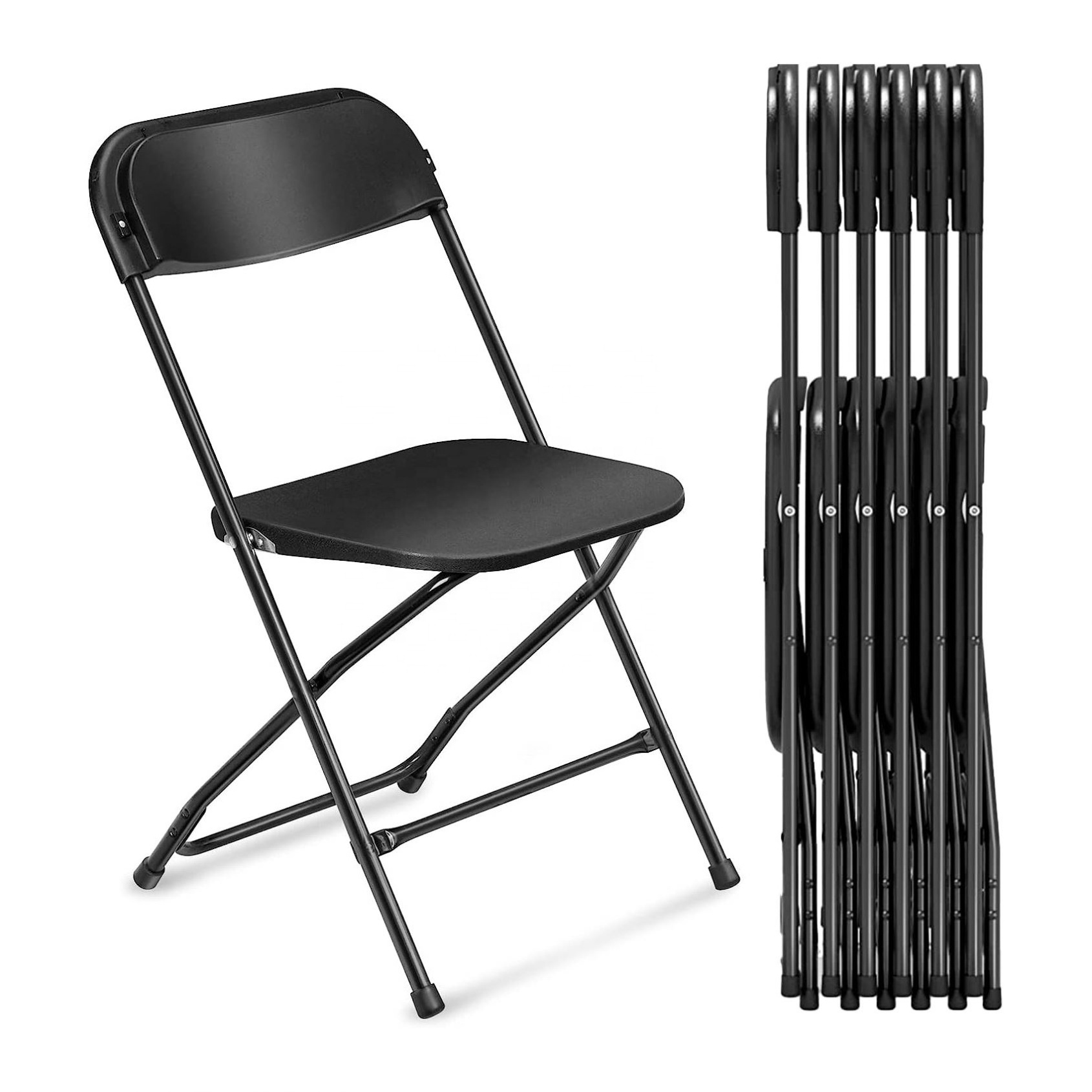 High Quality Trusted Partner Black Plastic Folding Chair Easy Storage And Transport Hard Dinning Chairs