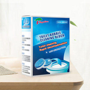 Rayshine custom package blue toilet block Effervescent tablets Bubble cleaning detergent deodorant 50g / bag