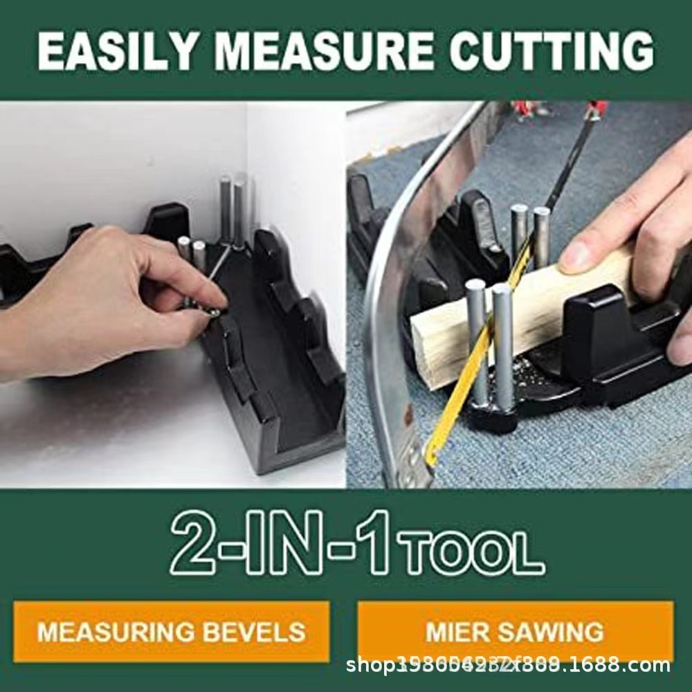 Bevel Gauge and Mitre Box 2-in-1 Mitre Measuring Cutting Tool Measure Bevels and Miter Sawing Angle Cutting Tool For Baseboards