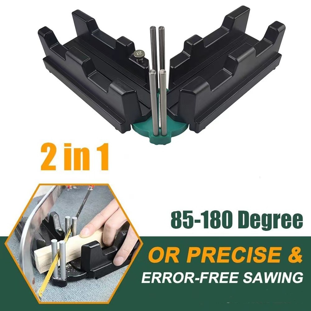 Bevel Gauge and Mitre Box 2-in-1 Mitre Measuring Cutting Tool Measure Bevels and Miter Sawing Angle Cutting Tool For Baseboards